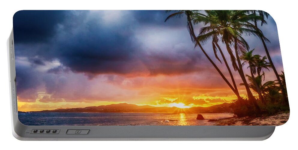 Pristine Portable Battery Charger featuring the photograph Tropical Sunrise by Amanda Jones