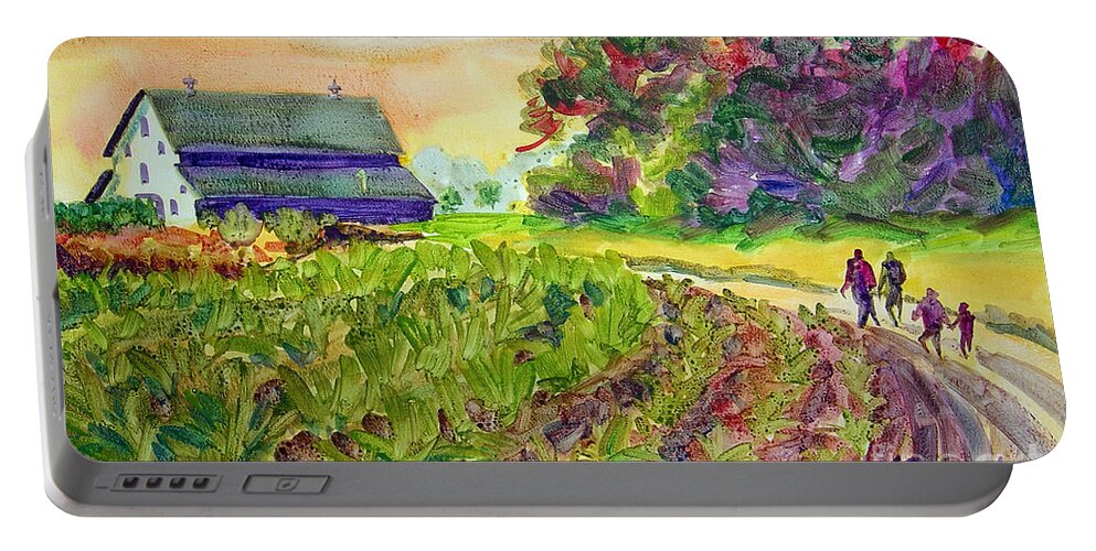 Paintings Portable Battery Charger featuring the painting Troy's Memories by Kathy Braud