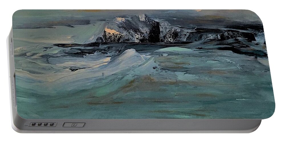 Abstract Portable Battery Charger featuring the painting True North by Soraya Silvestri