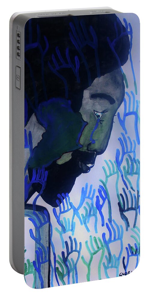 Jesus Portable Battery Charger featuring the painting True Praise by Gloria Ssali
