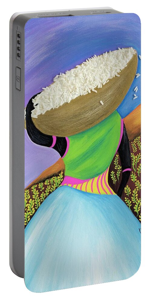 Sabree Portable Battery Charger featuring the painting True Strength by Patricia Sabreee
