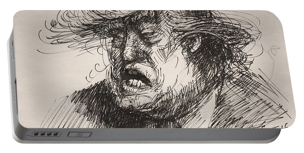 Trump Portable Battery Charger featuring the painting Trump Harmful Ignorant by Ylli Haruni