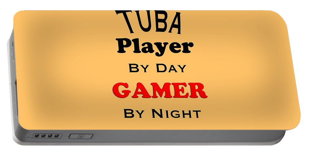 Tuba Player By Day Gamer By Night; Tuba; Orchestra; Band; Jazz; Tuba Tubaian; Instrument; Fine Art Prints; Photograph; Wall Art; Business Art; Picture; Play; Student; M K Miller; Mac Miller; Mac K Miller Iii; Tyler; Texas; T-shirts; Tote Bags; Duvet Covers; Throw Pillows; Shower Curtains; Art Prints; Framed Prints; Canvas Prints; Acrylic Prints; Metal Prints; Greeting Cards; T Shirts; Tshirts Portable Battery Charger featuring the photograph Tuba Player By Day Gamer By Night 5631.02 by M K Miller
