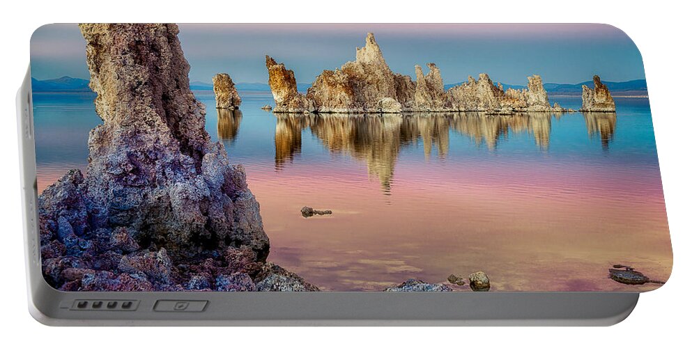 California Portable Battery Charger featuring the photograph Tufas at Mono Lake by Rikk Flohr