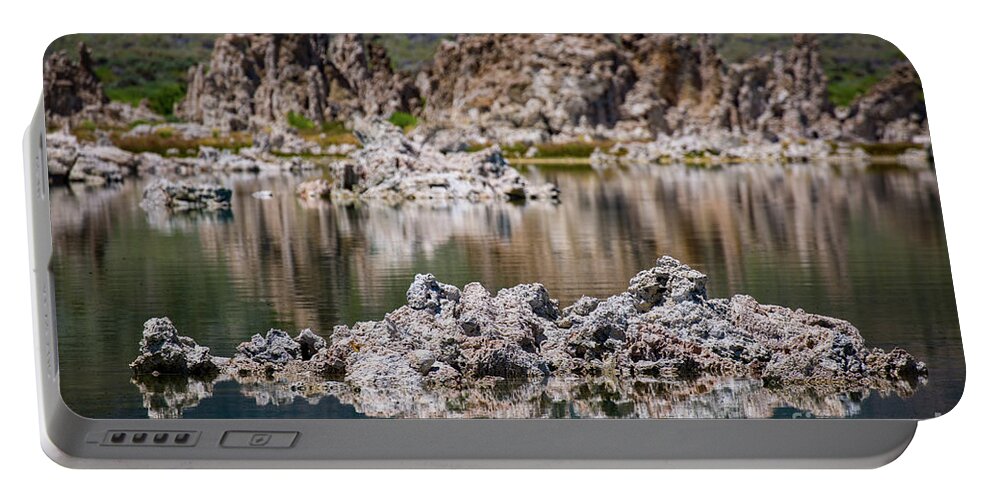 Mono Lake Portable Battery Charger featuring the photograph Tuffa Reflection 2 by Anthony Michael Bonafede