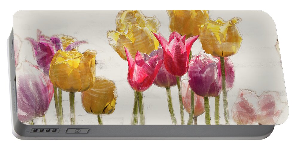 5dii Portable Battery Charger featuring the digital art Tulipe by Mark Mille