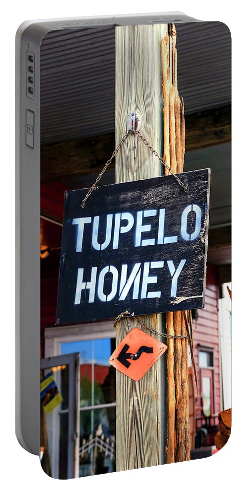 Tupelo Portable Battery Charger featuring the photograph Tupelo Honey sign by Chris Smith
