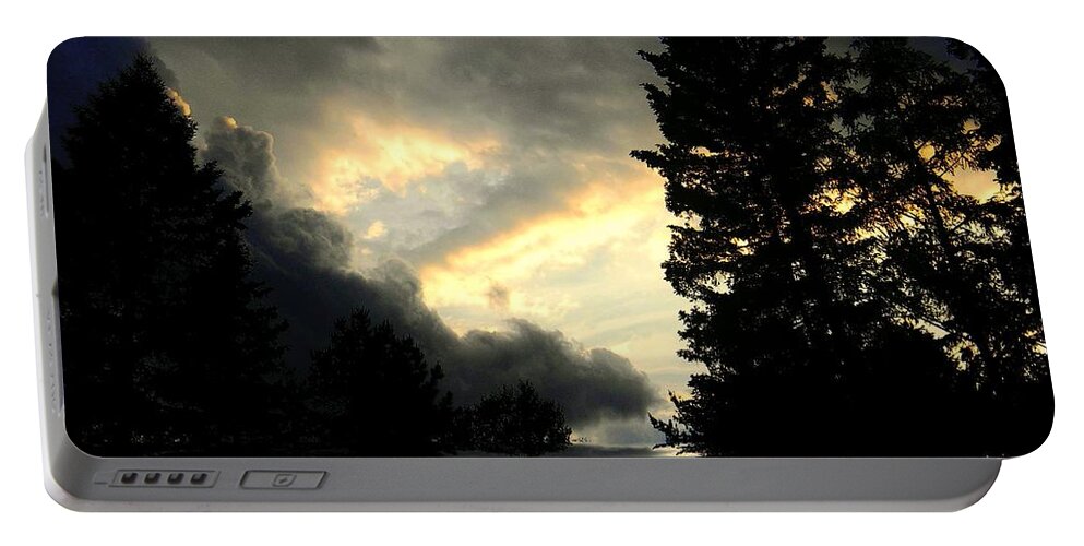 Trees Portable Battery Charger featuring the photograph Turbulent by Elfriede Fulda