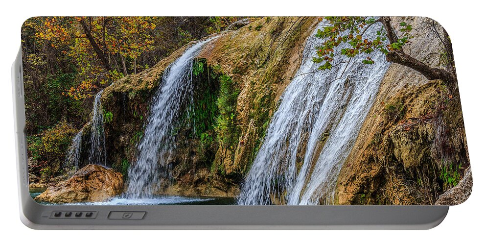Green Portable Battery Charger featuring the photograph Turner Falls by Doug Long
