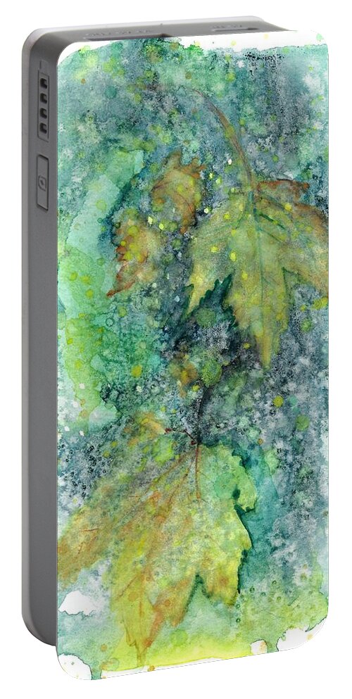 Maple Leaves Portable Battery Charger featuring the painting Turning II by Ashley Kujan