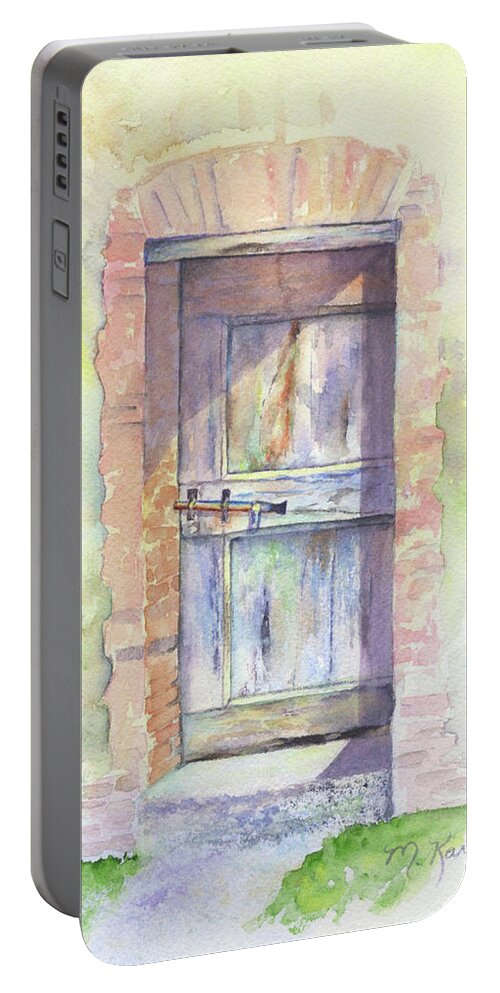 Tuscany Portable Battery Charger featuring the painting Tuscan Doorway by Marsha Karle