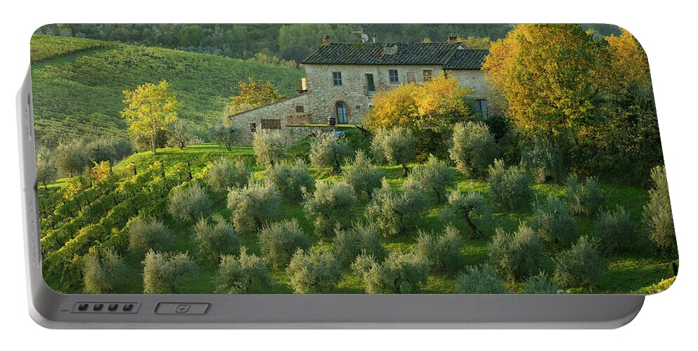Tuscany Portable Battery Charger featuring the photograph Tuscan Villa by Brian Jannsen