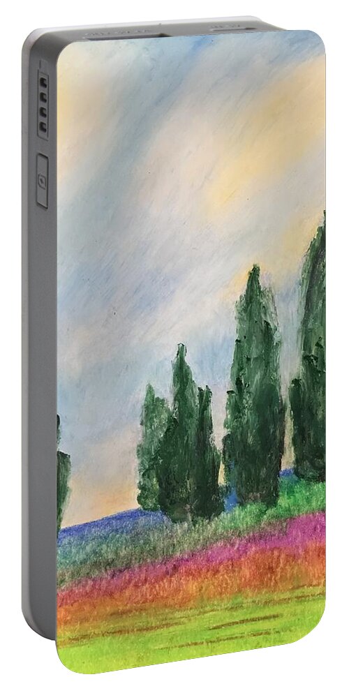 Tuscany Portable Battery Charger featuring the pastel Tuscany Dream by Norma Duch