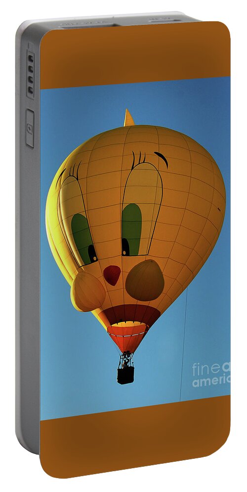 Diane Portable Battery Charger featuring the photograph Tweedy Bird Hot Air Balloon by Diane E Berry