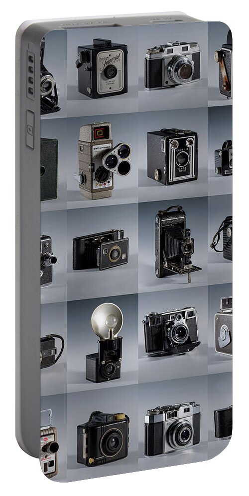Old Camera Portable Battery Charger featuring the photograph Twenty Old Cameras - Color by Art Whitton