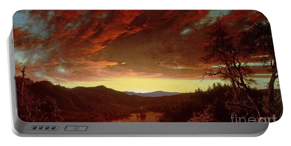 Twilight Portable Battery Charger featuring the painting Twilight in the Wilderness by Frederic Edwin Church