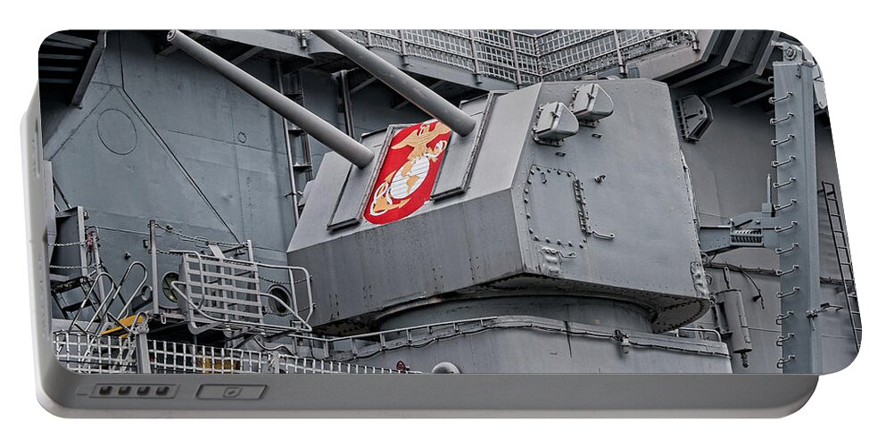 Uss Wisconsin Portable Battery Charger featuring the photograph Twin Fives by Christopher Holmes