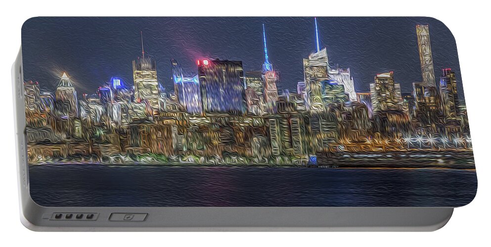 Nyc Portable Battery Charger featuring the photograph Twinkle Big City by Elvira Pinkhas