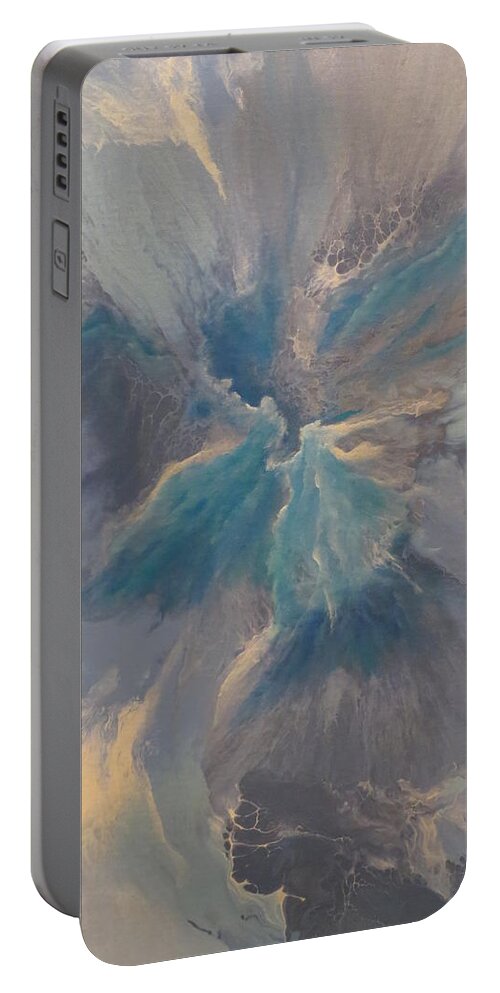 Abstract Portable Battery Charger featuring the painting Twins by Soraya Silvestri