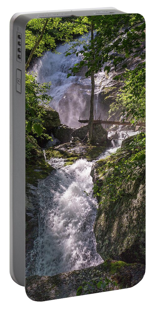 Water Portable Battery Charger featuring the photograph Twisted Falls by Alan Raasch