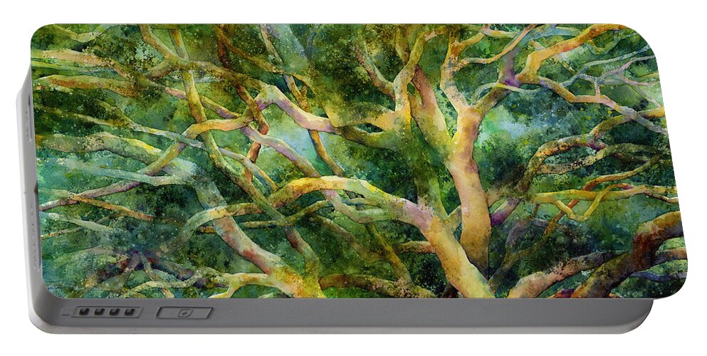 Oak Portable Battery Charger featuring the painting Twisted Oak by Hailey E Herrera