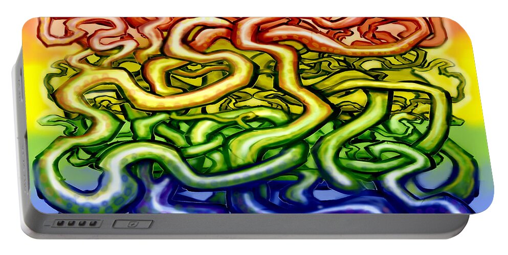 Vine Portable Battery Charger featuring the digital art Twisted Vines We Call Life LGBTQ by Kevin Middleton