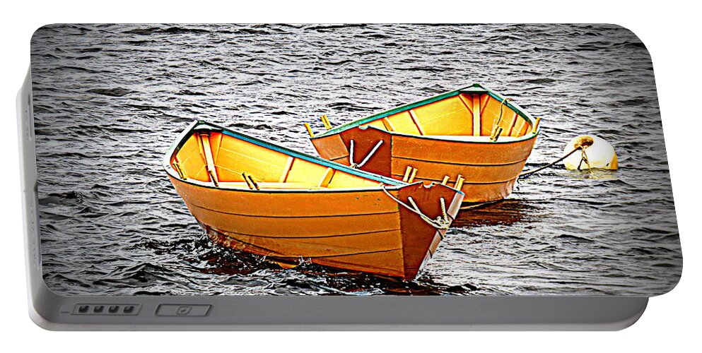 Two Dories Portable Battery Charger featuring the photograph Two Dories by Suzanne DeGeorge