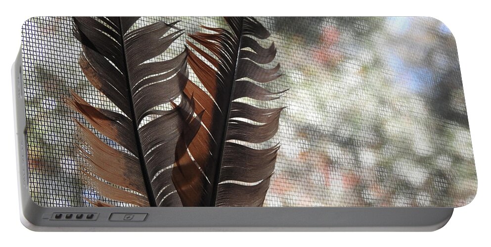 Feathers Portable Battery Charger featuring the photograph Two Feathers by Jan Gelders