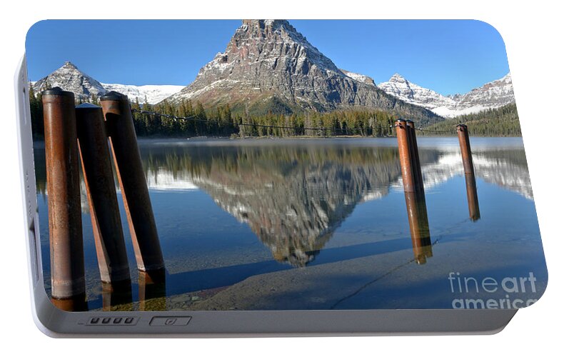  Portable Battery Charger featuring the photograph Two Med Posts Color by Adam Jewell