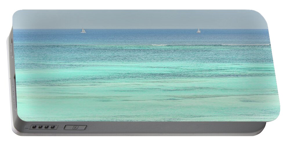 Vacation Portable Battery Charger featuring the photograph Two Sailboats in the Bahamas by Anthony Doudt