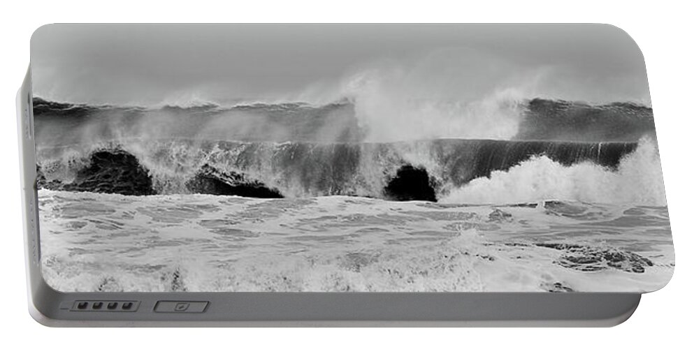 Jersey Shore Portable Battery Charger featuring the photograph Two Waves Are Better Than One - Jersey Shore by Angie Tirado