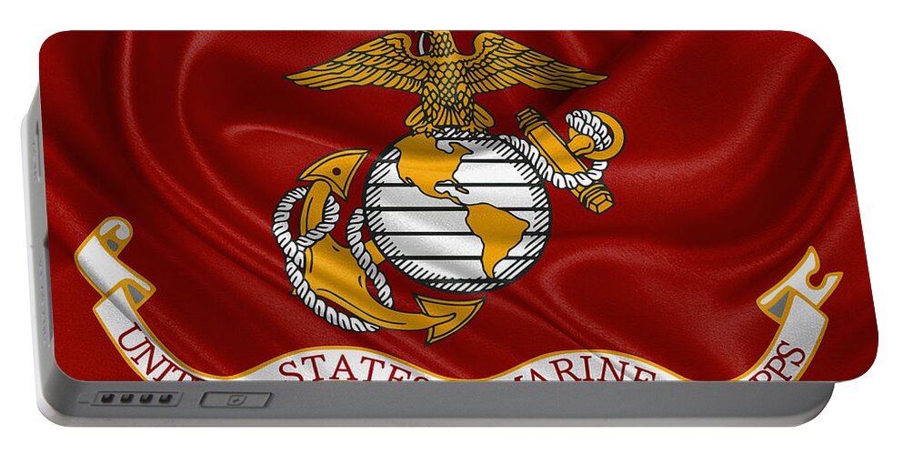 'usmc' Collection By Serge Averbukh Portable Battery Charger featuring the digital art U. S. Marines - U S M C Corps Flag by Serge Averbukh