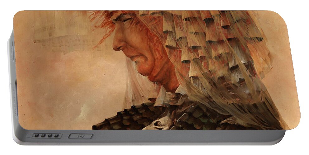 Guido Borelli Portable Battery Charger featuring the painting Uhmmm by Guido Borelli