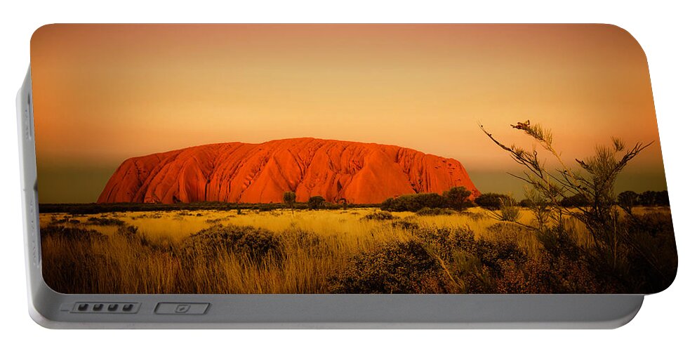 Ozcousins Portable Battery Charger featuring the photograph Uluru Sunset by Chris Cousins