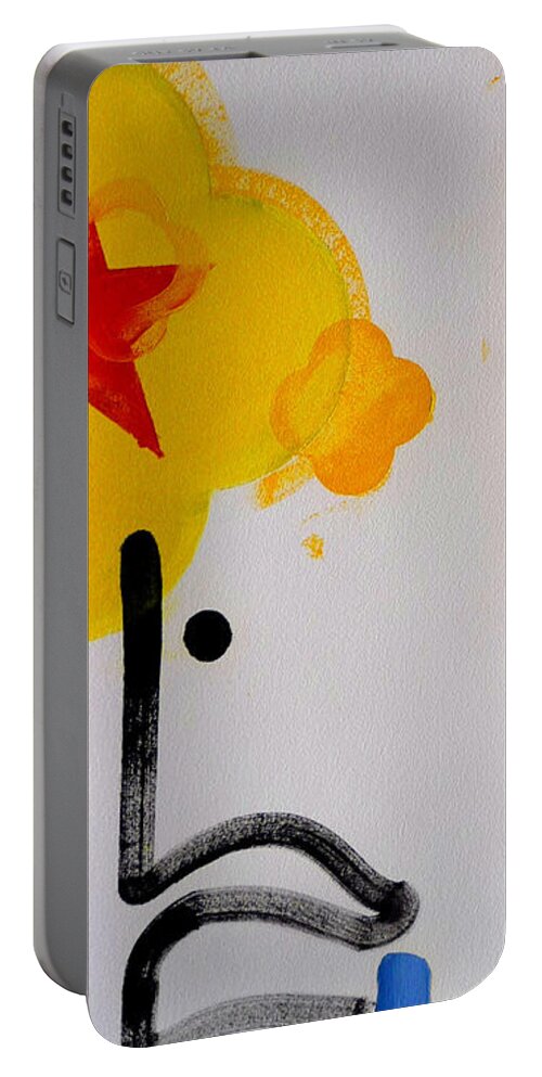 Drawing Portable Battery Charger featuring the painting UN by Charles Stuart