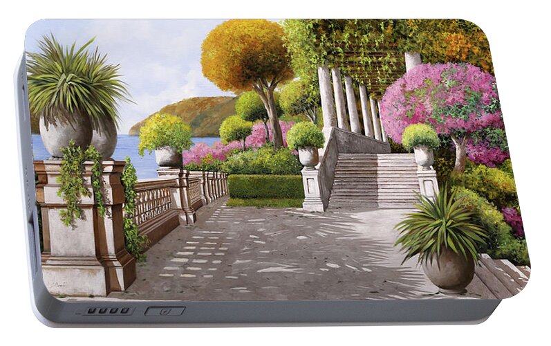 Stairs Portable Battery Charger featuring the painting Un'altra Scalinata by Guido Borelli