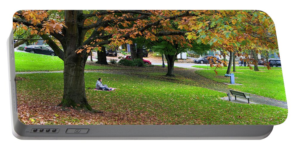 Landscapes Portable Battery Charger featuring the photograph Under the Shade Tree by Steven Clark