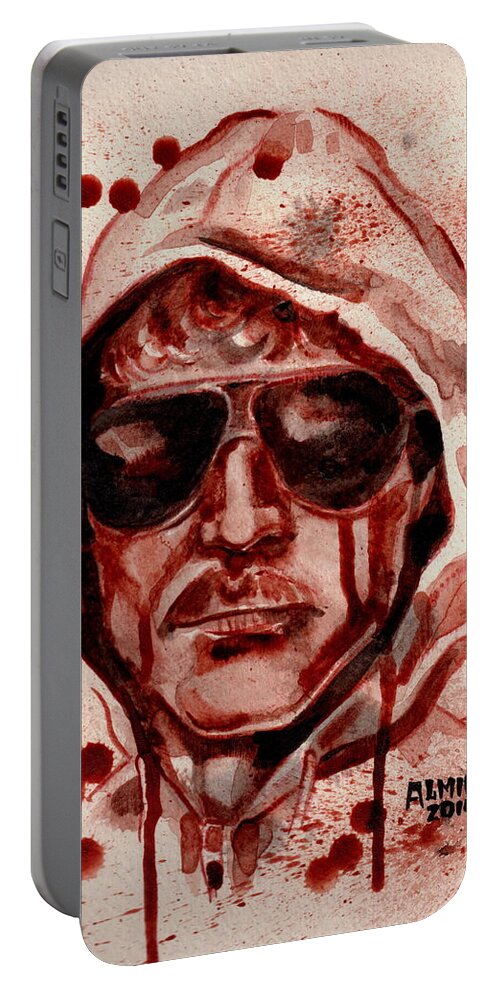 Unibomber Portable Battery Charger featuring the painting Unibomber by Ryan Almighty