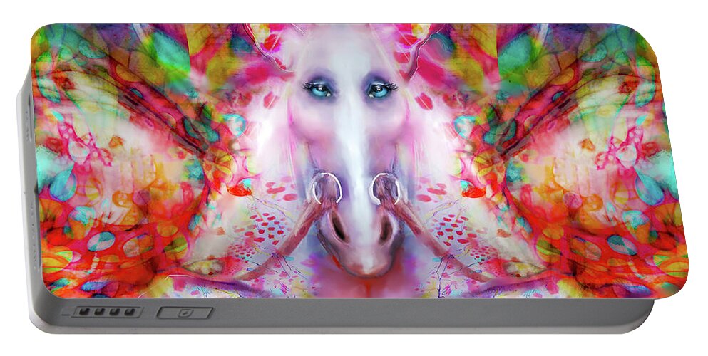 Faries Portable Battery Charger featuring the digital art Unicorn Fairy by Kari Nanstad