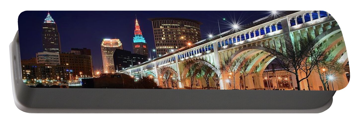 Cleveland Portable Battery Charger featuring the photograph Unique Perspective by Frozen in Time Fine Art Photography