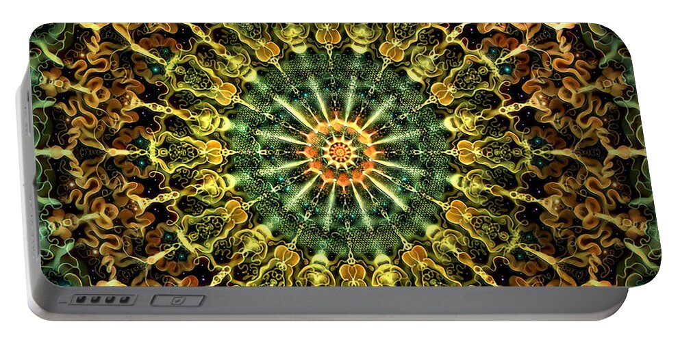 Digital Art Portable Battery Charger featuring the digital art Universal Soul Fire by Artful Oasis