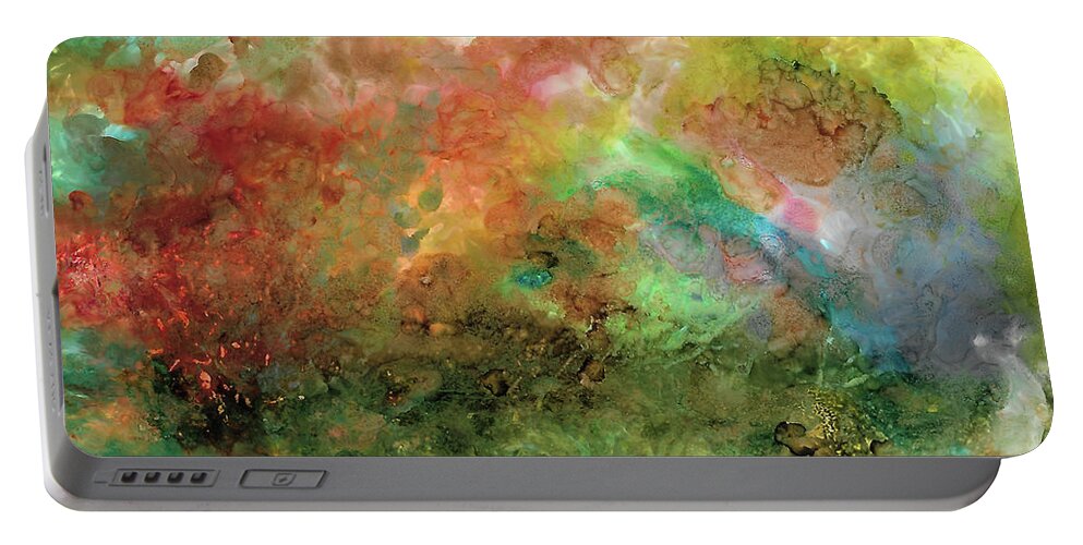 Abstract Portable Battery Charger featuring the painting Unseen Virtue by Eli Tynan