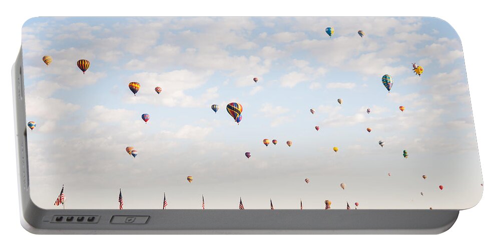 Hot Air Balloons Portable Battery Charger featuring the photograph Up And Away by Charles McCleanon