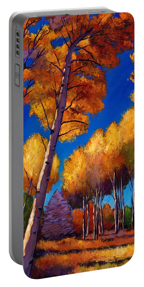Autumn Aspen Portable Battery Charger featuring the painting Up and Away by Johnathan Harris