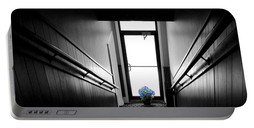 Stairs Portable Battery Charger featuring the photograph Up The Down Staircase by Lori Lafargue