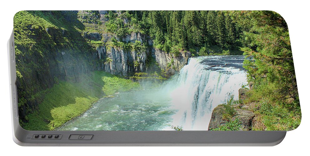 Waterfall Portable Battery Charger featuring the photograph Upper Mesa Falls by Lorraine Baum