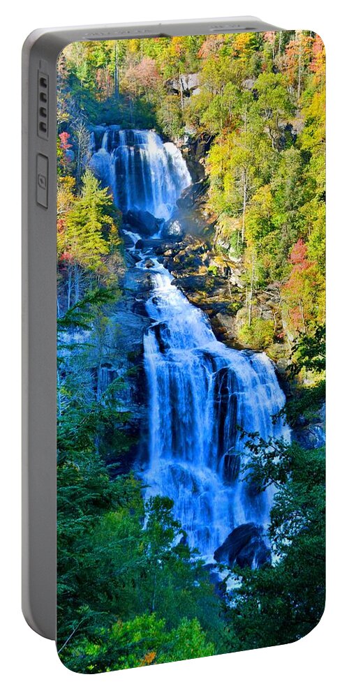 Upper Whitewater Falls North Carolina Vertical Portable Battery Charger featuring the photograph Upper Whitewater Fall North Carolina Vertical by Lisa Wooten
