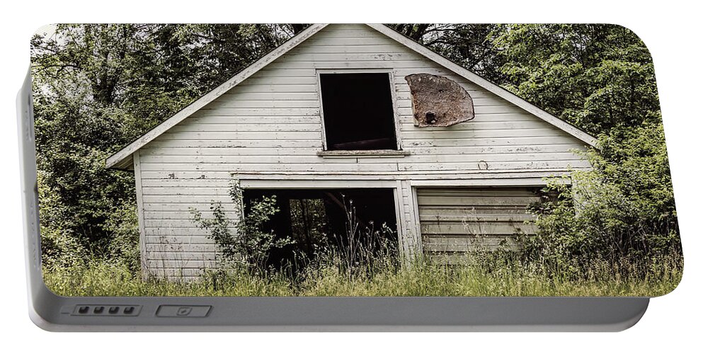 Abandoned Garage Portable Battery Charger featuring the photograph Urban Abandonment 3 by Kim Hojnacki