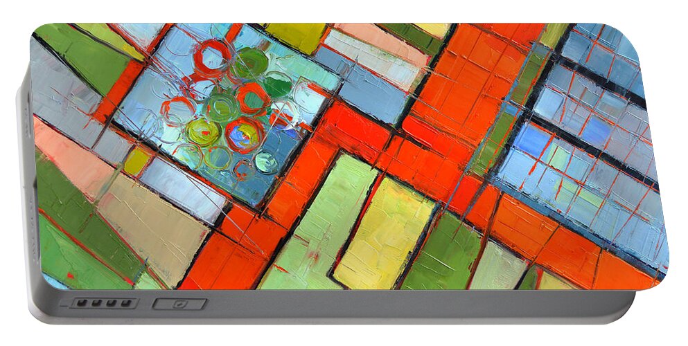 Urban Composition-abstract Zoning Plan Portable Battery Charger featuring the painting Urban Composition - Abstract Zoning Plan by Mona Edulesco