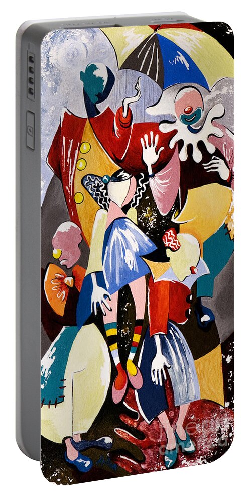 Canvas Prints Portable Battery Charger featuring the painting US - The Manipulated Ones by Elisabeta Hermann